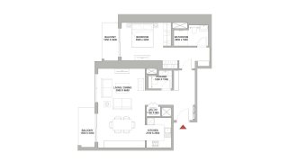 Apartment floor plan, 1 bedroom in 320 RIVERSIDE CRESCENT No. 11017